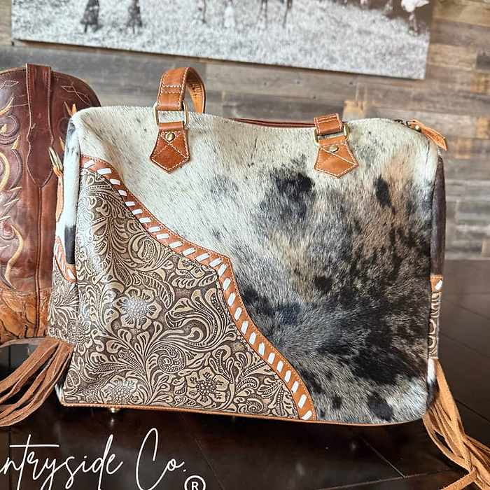 Laramie Tooled Leather Cowhide Western Statement Bag
