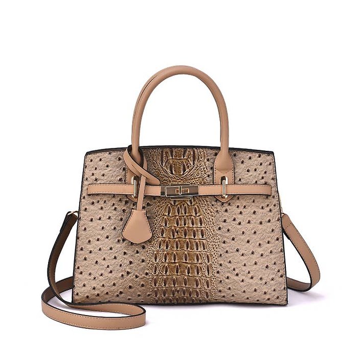 Virginia Ostrich Embossed Satchel